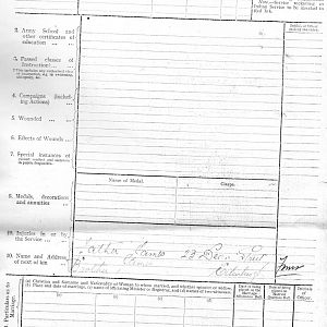 Military History Sheet