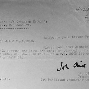 January 1940 War Diary, 3rd Battalion, Grenadier Guards