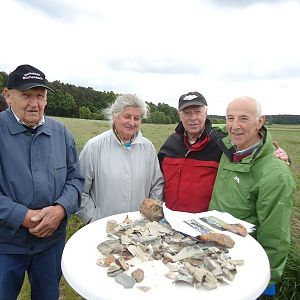 Eye witnesses with debris, Mike on the right
