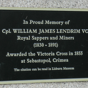 Memorial plaque, Lisburn, William James Lendrim VC (1 January 1830 – 28 November 1891)