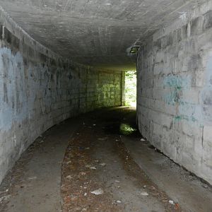 storage 'tunnel' looking at exit