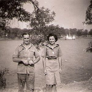 Taffy WILLIAMS and Heather BELL (Welfare Officer, Toc H) - Meiktila Lake 1946