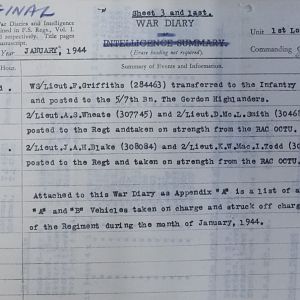 007 Jan 44 Regt WD Sheet 3