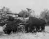 Burnt out M4 with turret rack pattern consistent with 743rd Tank Battalion.jpg