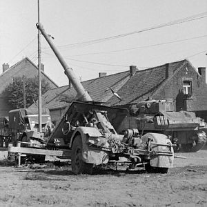 Guards Armoured Division Sherman tanks in the village of Heusden, 12 September 1944; IWM BU 851