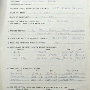 COLLEY, Thomas, 2719064, Lance Corporal, 2nd Battalion IRISH GUARDS, Captured Boulogne, 26 May 1940 - WO 344-68-2