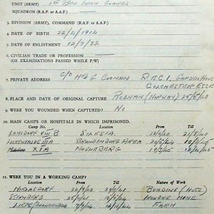 COONAN, George Alphonsus, 2717660, Guardsman, 1st Battalion IRISH GUARDS, Captured Norway, 25 May 1940 - WO 344-71-2