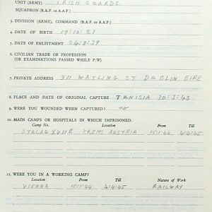 COONEY, John, 2719272, Guardsman, 1st Battalion IRISH GUARDS, Captured Tunisia, 30 March 1943 - WO 344-71-2