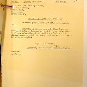 Grenadier Guards Missing Personnel, BEF