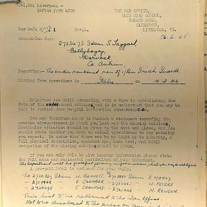 1st Battalion Irish Guards, Italy, Missing Personnel file