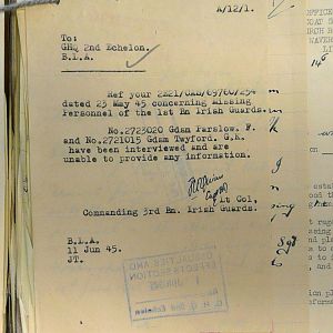 1st Battalion Irish Guards, Italy, Missing Personnel file