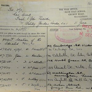 1st Battalion Irish Guards, Italy, Missing Personnel file