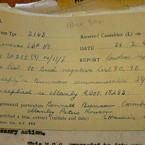 1st Battalion Irish Guards, Italy, Missing Personnel file