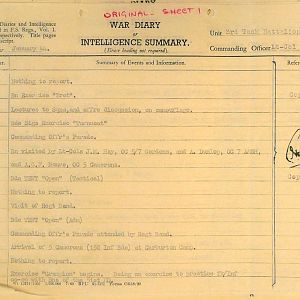 January War Diary, 3 Tank Battalion Scots Guards 1944