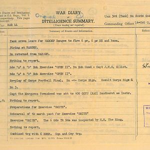 March War Diary, 3 Tank Battalion Scots Guards 1944