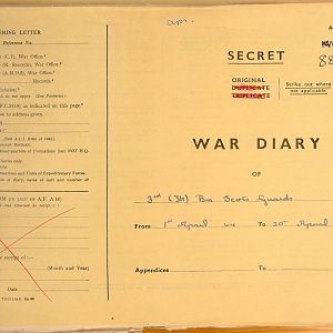 April War Diary, 3 Tank Battalion Scots Guards 1944