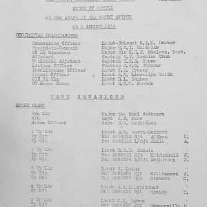 August Appendices, 3 Tank Battalion Scots Guards 1944