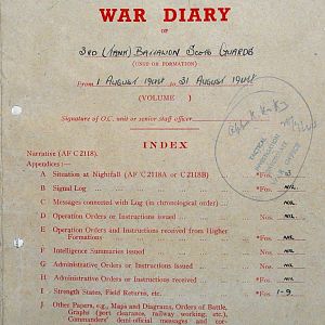 August War Diary, 3 Tank Battalion Scots Guards 1944