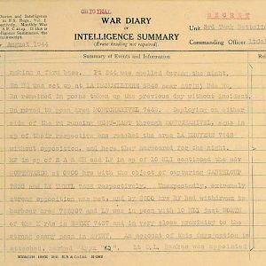 August War Diary, 3 Tank Battalion Scots Guards 1944