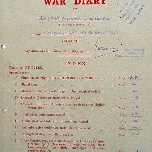 September War Diary, 3 Tank Battalion Scots Guards 1944