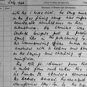 July War Diary, 3rd Battalion Irish Guards, 1943