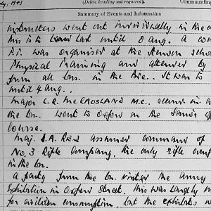 July War Diary, 3rd Battalion Irish Guards, 1943