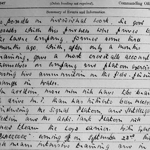 September War Diary, 3rd Battalion Irish Guards, 1943