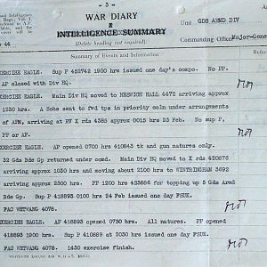 February War Diary, G Branch Guards Armoured Division, 1944