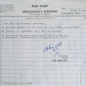 June War Diary, G Branch Guards Armoured Division, 1944