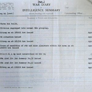 August War Diary, Guards Armoured Division, G Branch, 1944