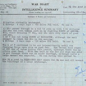 September War Diary, Guards Armoured Division, G Branch, 1944