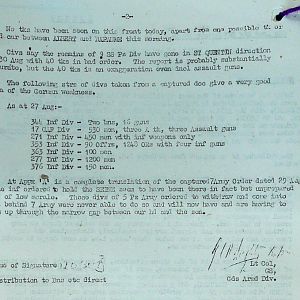 September War Diary, Guards Armoured Division, G Branch, 1944