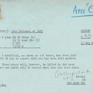 September War Diary, Guards Armoured Division, G Branch, 1944