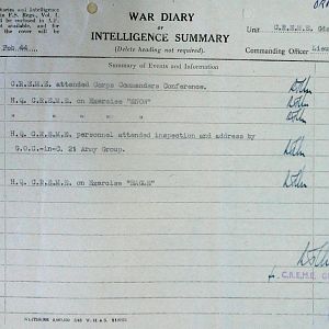 February War Diary, Guards Armoured Division C.R.E.M.E., 1944