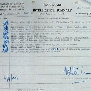 August War Diary, Guards Armoured Division C.R.E.M.E., 1944