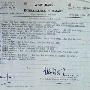 December War Diary, Guards Armoured Division C.R.E.M.E., 1944