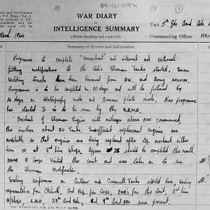 March War Diary, 5th Guards Armoured Brigade Workshops, REME, 1944