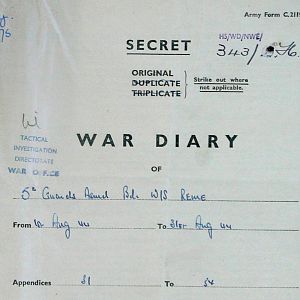 August War Diary, 5th Guards Armoured Brigade Workshops, REME, 1944