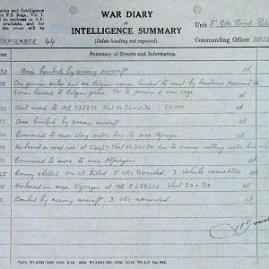 September War Diary, 5th Guards Armoured Brigade Workshops, REME, 1944
