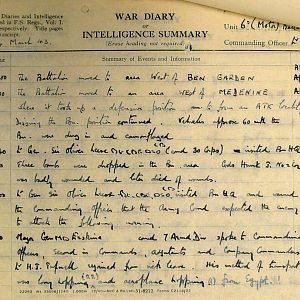 March War Diary, 6th Motor Battalion GRENADIER GUARDS, 1943