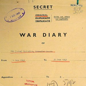 June War Diary, 6th Motor Battalion Grenadier Guards, 1943