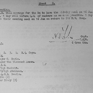 June War Diary, 6th Motor Battalion Grenadier Guards, 1943