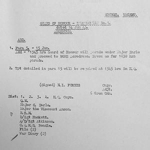 June War Diary, 6th Motor Battalion Grenadier Guards, 1943