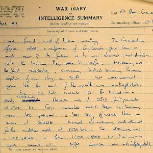 August War Diary, 6th Motor Battalion Grenadier Guards, 1943