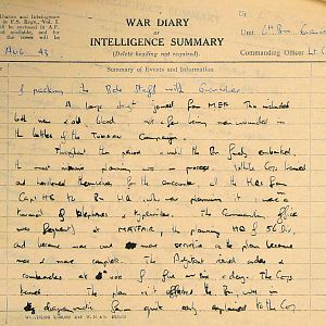 August War Diary, 6th Motor Battalion Grenadier Guards, 1943