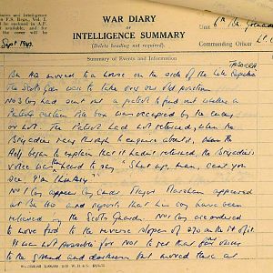 September War Diary, 6th Motor Battalion Grenadier Guards, 1943