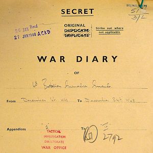 December War Diary, 6th Motor Battalion Grenadier Guards, 1943