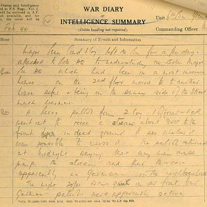 February War Diary, 6th Battalion, Grenadier Guards, Jan - Mar 1944