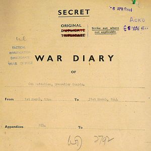 March War Diary, 6th Battalion, Grenadier Guards, Jan - Mar 1944
