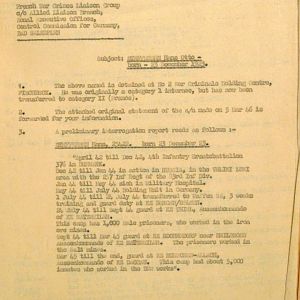 Detention of Feldwebel Ludwig Kiechle